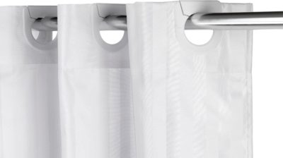 Croydex - Hookless Shower Curtain Regency Stripe - White